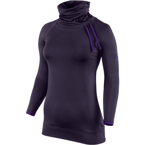 Nike Tops - NIKE Woman’s PRO HYPERWARM SIDE TIE long sleeve turtleneck TOP purple size S